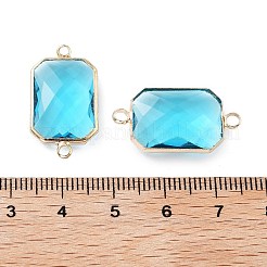 Rack Plating Brass Pave Glass  Connectors Charms&nbsp;KK-M013-04G