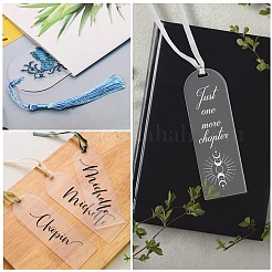 DIY Bookmark Making Kits. with Transparent Acrylic & Polyester Tassel Decoration&nbsp;DIY-SP0001-92B