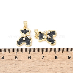 Brass Micro Pave Clear Cubic Zirconia Pendants&nbsp;KK-R213-04G