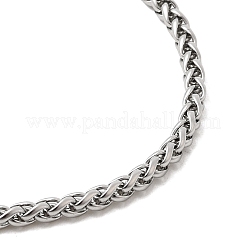 Tarnish Resistant 304 Stainless Steel Wheat Chain Bracelets&nbsp;BJEW-M187-12-F