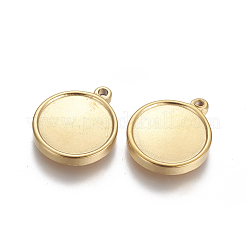 PVD Vacuum Plating 304 Stainless Steel Pendants Cabochon Settings&nbsp;STAS-I105-24G