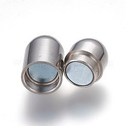 Tarnish Resistant 304 Stainless Steel Magnetic Clasps with Glue-in Ends&nbsp;STAS-F193-05P