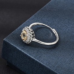 Brass Micro Pave Cubic Zirconia Finger Rings&nbsp;CU-CBA260E-10P