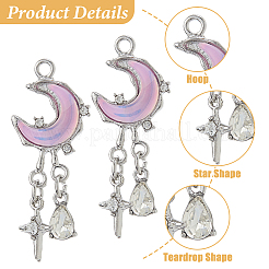 8Pcs 4 Colors Alloy Pendants&nbsp;FIND-HS0002-06P