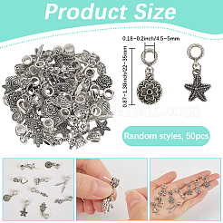 50Pcs Tibetan Style Alloy European Dangle Charms&nbsp;FIND-SP0003-41