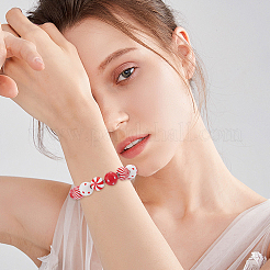 100Pcs 4 Styles Printed Wood European Beads&nbsp;WOOD-PA0001-36
