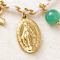 3Pcs 3 Colors Bohemian Brass Religon Cross Virgin Charm Bracelet Sets&nbsp;DS9557-1