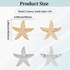 2Pcs 2 Colors Alloy Lapel Pins for Backpack Clothes&nbsp;JEWB-CY0001-09