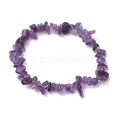 2Pcs 2 Style Natural Rose Quartz & Amethyst Chips Beaded Stretch Bracelets Set&nbsp;BJEW-JB11088
