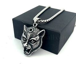 Vintage 304 Stainless Steel Lion Head Pendant Necklaces for Men Women&nbsp;OG9311