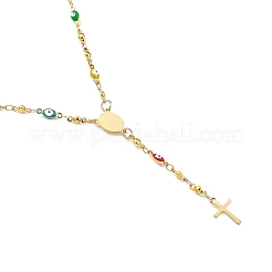 Unisex 304 Stainless Steel Rosary Bead Necklaces&nbsp;NJEW-L457-002G