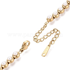 Stainless Steel & Plastic Pearl Tennis Bracelets for Women&nbsp;SA-CBACDF9-01G