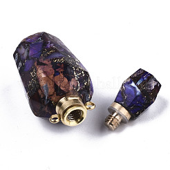 Assembled Synthetic Pyrite and Imperial Jasper Openable Perfume Bottle Pendants&nbsp;G-R481-15D
