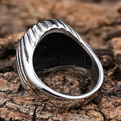 Textured 304 Stainless Steel Finger Rings for Men&nbsp;FS-WGDE9FA-04