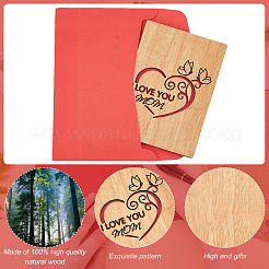 Rectangle with Pattern Wooden Greeting Cards&nbsp;DIY-CP0006-75D