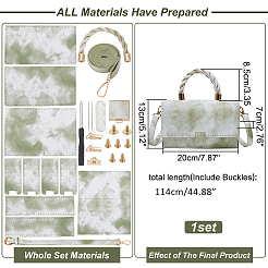 DIY Imitation Leather Sew on Women's Marble Pattern Handbag Making Kits&nbsp;DIY-WH0320-18C