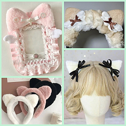 50Pcs 10 Colors Plush Cloth Cat Ears&nbsp;FIND-SC0020-29