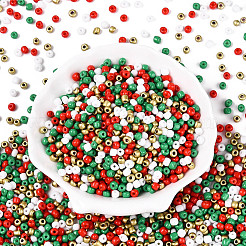 6/0 Christmas Theme Baking Paint Glass Seed Beads&nbsp;SEED-S002-KM-01