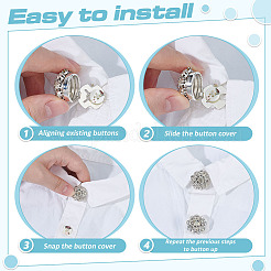 8Pcs Brass Rhinestone Cufflinks&nbsp;KK-ME0003-84S