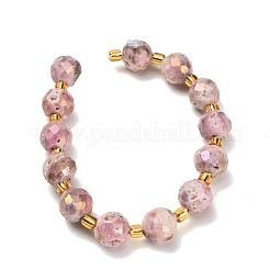 Electroplated Natural Druzy Geode Crystal Beads Strands&nbsp;G-F833-P01-10mm