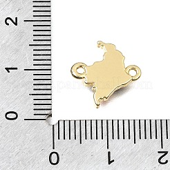 Brass Enamel Map Links Connector Charms&nbsp;KK-C263-04G