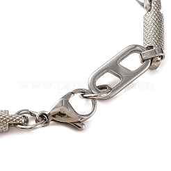 Tarnish Resistant 201 Stainless Steel Column & Oval Link Chain Bracelets&nbsp;BJEW-B078-85P