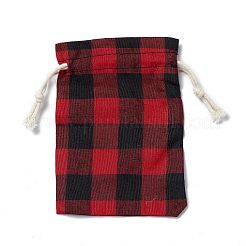 Christmas Theme Rectangle Jute Bags with Jute Cord&nbsp;ABAG-E006-01E