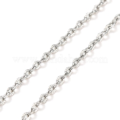 Non-Tarnish 304 Stainless Steel Add a Bead Adjustable Texture Cable Chains Bracelets for Women&nbsp;BJEW-M307-01D-P