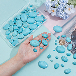 84Pcs 7 Styles Synthetic Turquoise Cabochons&nbsp;TURQ-PH0001-12