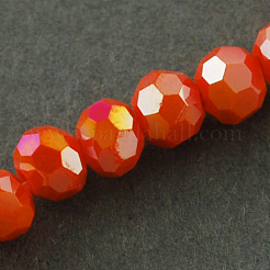 Electroplate Opaque Glass Beads Strands&nbsp;EGLA-R017-4mm-9