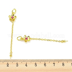 Flower Rack Plating Brass Micro Pave Cubic Zirconia Cup Peg Bails&nbsp;KK-F864-02G