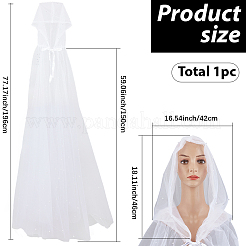 1Pc Polyester Mesh Hooded Double-layer Cape&nbsp;AJEW-CY0002-05
