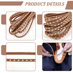 Flat Leather Craft Shoemaker Cord with Metal Rivet&nbsp;LS-AJEW-WH0561-08A