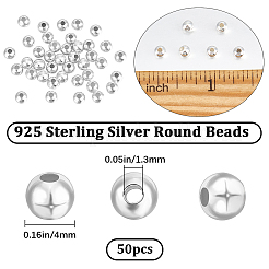 Round 925 Sterling Silver Beads&nbsp;STER-BBC0005-39D