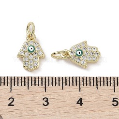 Real 18K Gold Plated Brass Micro Pave Cubic Zirconia Pendants&nbsp;KK-L209-065G-03