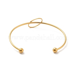 Oval 201 Stainless Steel Cuff Bangles for Women Girls&nbsp;STAS-K247-04G