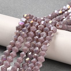 Opaque Solid Color Electroplate Glass Beads Strands&nbsp;GLAA-F029-P4mm-A13