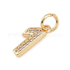Brass Micro Pave Clear Cubic Zirconia Charms&nbsp;KK-G544-04G