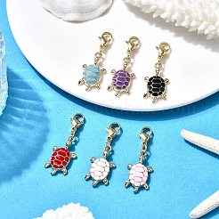 Alloy Enamel Turtle Pendant Decorations&nbsp;HJEW-JM04323