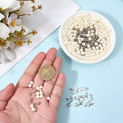 300Pcs ABS Plastic Imitation Pearl Rivet Studs&nbsp;KY-CL0001-02B