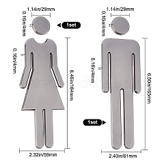 1 Set Plastic Bathroom Sign Stickers&nbsp;AJEW-GF0005-94A