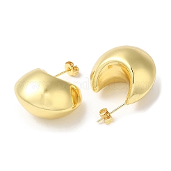 Rack Plating Brass Arch Stud Earrings&nbsp;EJEW-Q766-14G