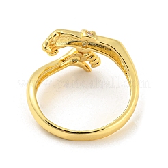 Brass Micro Pave Cubic Zirconia Open Cuff Ring&nbsp;RJEW-C033-10G