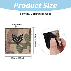 6Pcs 3 Styles Polyester Epaulette Camouflage&nbsp;PATC-FH0001-27A