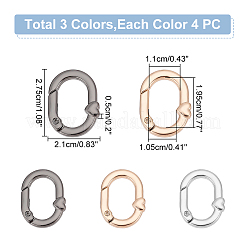 12Pcs 3 Styles Alloy Spring Gate Rings&nbsp;FIND-WR0008-94
