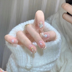 Christmas Snowflake Pattern Plastic False Nail Tips&nbsp;PW-WG5E749-01