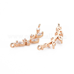 Rack Plating Brass Micro Pave Clear Cubic Zirconia Links Connectors&nbsp;KK-T060-53-RS