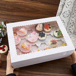 24-Slot Cardboard Paper Cupcake Bakery Boxes&nbsp;CON-WH0095-123B