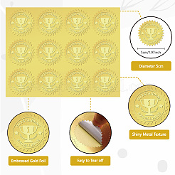 12 Sheets Self Adhesive Gold Foil Embossed Stickers&nbsp;DIY-WH0451-025