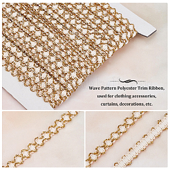Wave Pattern Polyester Lace Ribbon&nbsp;OCOR-WH0047-72